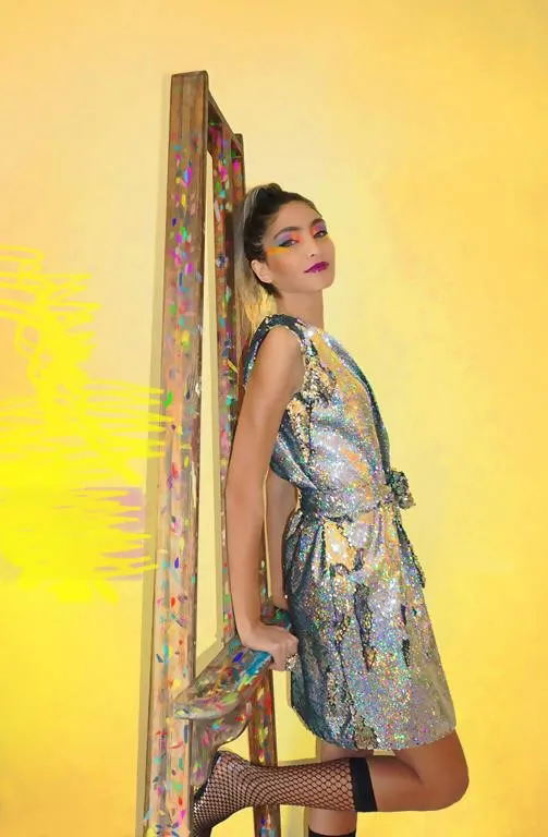 Holographic Dress/Gilet - Palmaia