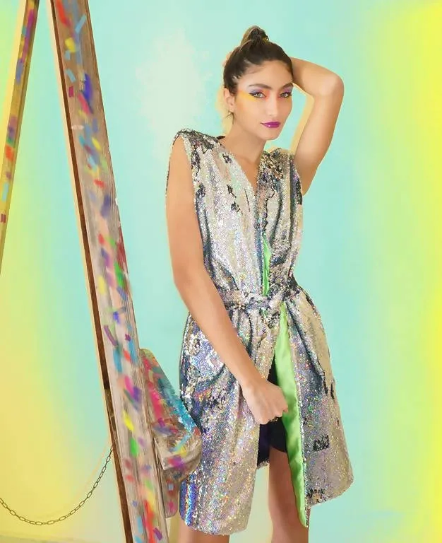 Holographic Dress/Gilet - Palmaia