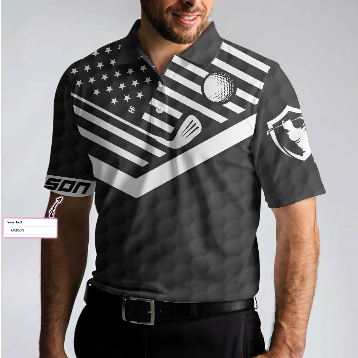 I Like Big Putts I Cannot Lie Custom Polo Shirt, Personalized American Flag Polo Shirt, Best Golf Shirt For Men Coolspod