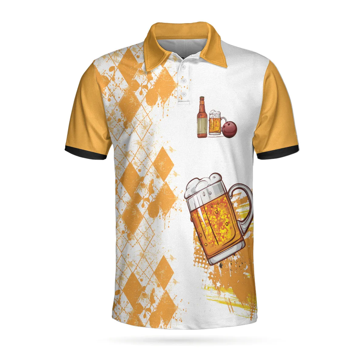 Just Another Beer Drinker With Bowling Addiction Polo Shirt, Funny Bowling Shirt For Beer Lovers Coolspod