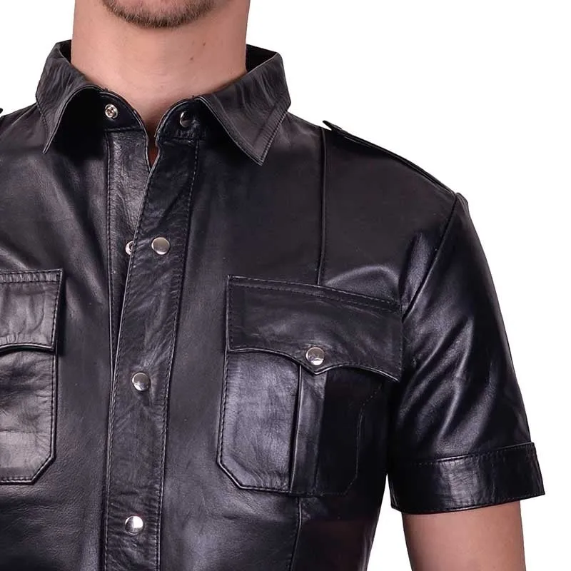 Leather Police Shirt - Short Sleeves