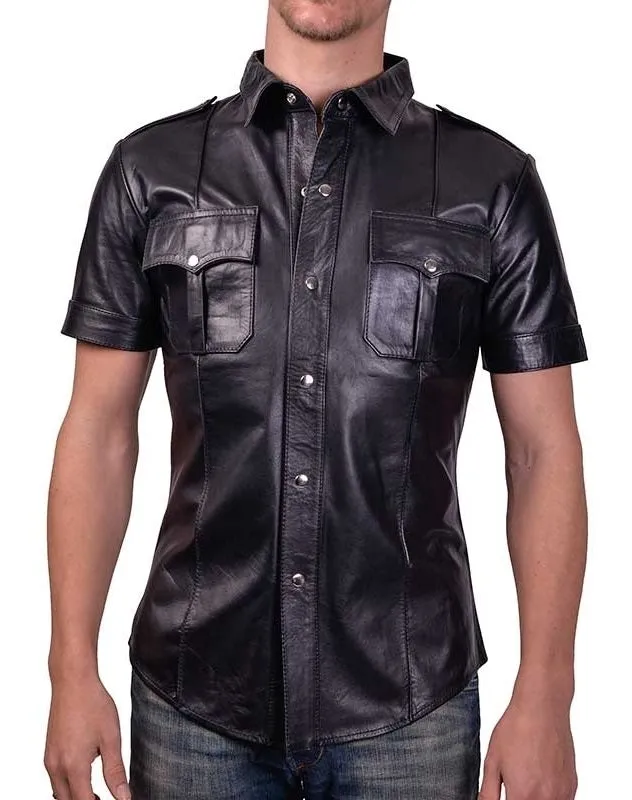 Leather Police Shirt - Short Sleeves