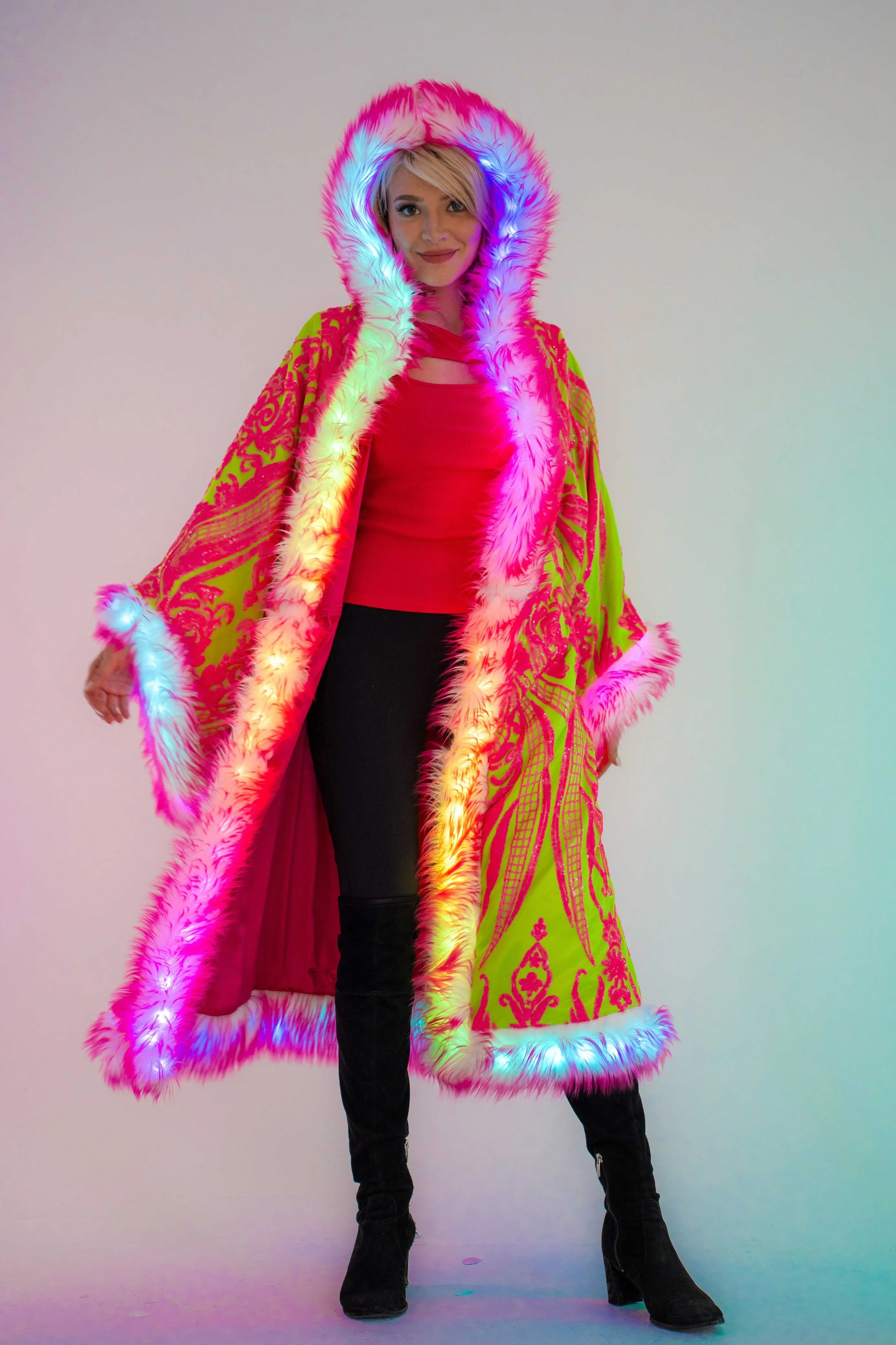 LED Tiny Twinkle Sequin Kimono in "Cherry Limeade"