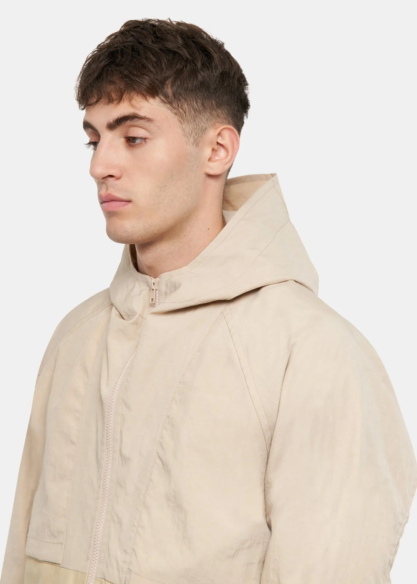 Les Basics X Gloverall Le Short Hooded Coat Stone