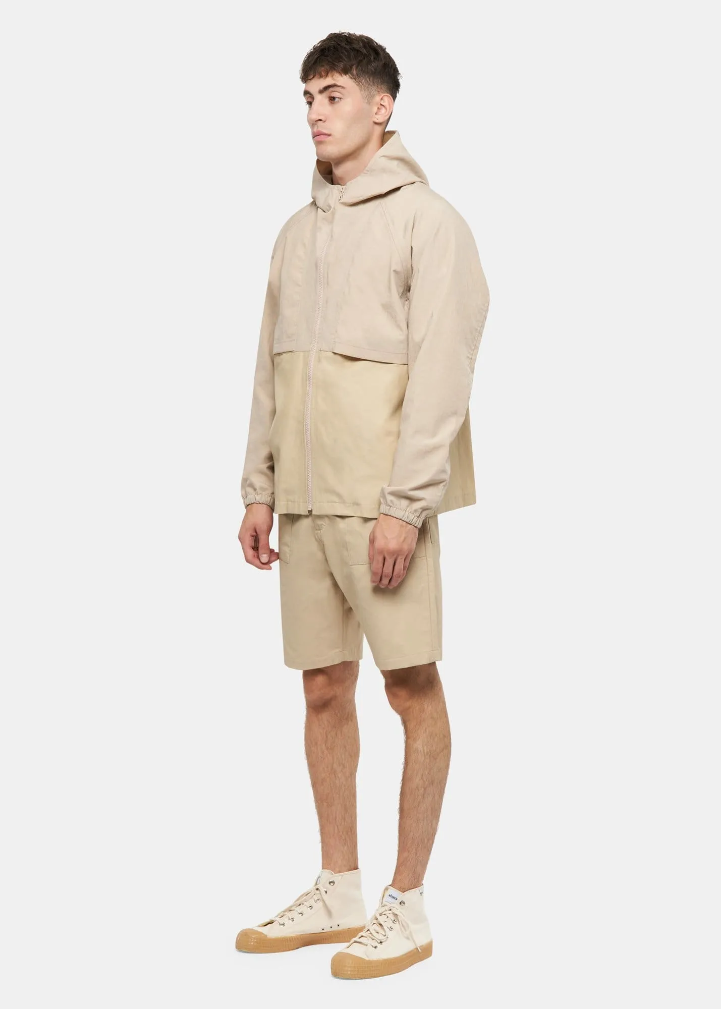 Les Basics X Gloverall Le Short Hooded Coat Stone