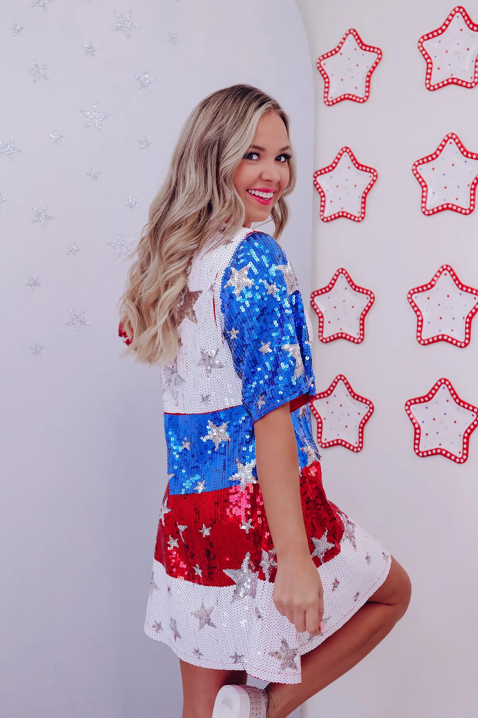 Liberty Sequin Babydoll Dress