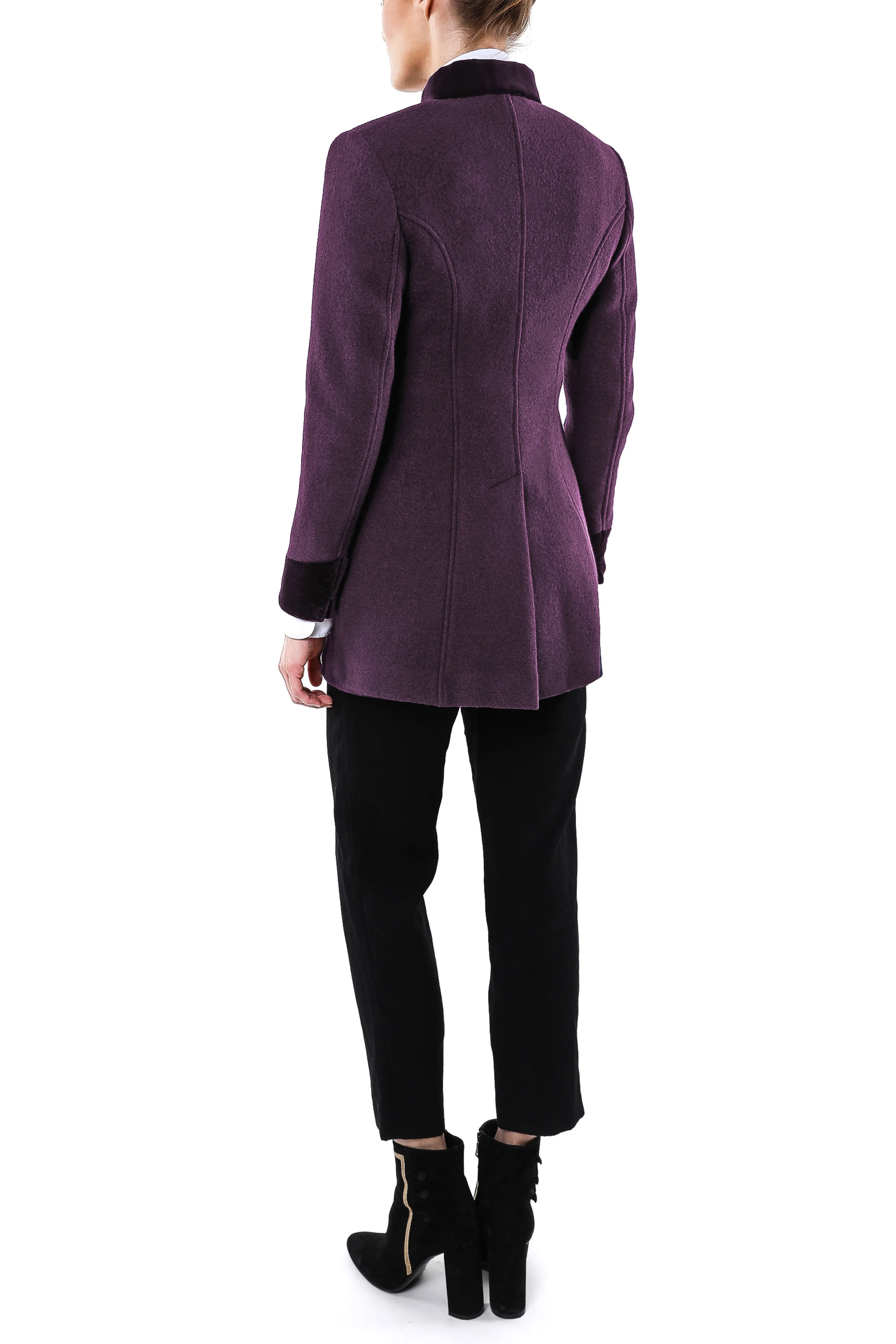 Long blazer from grape coloured authentic Austrian broadcloth