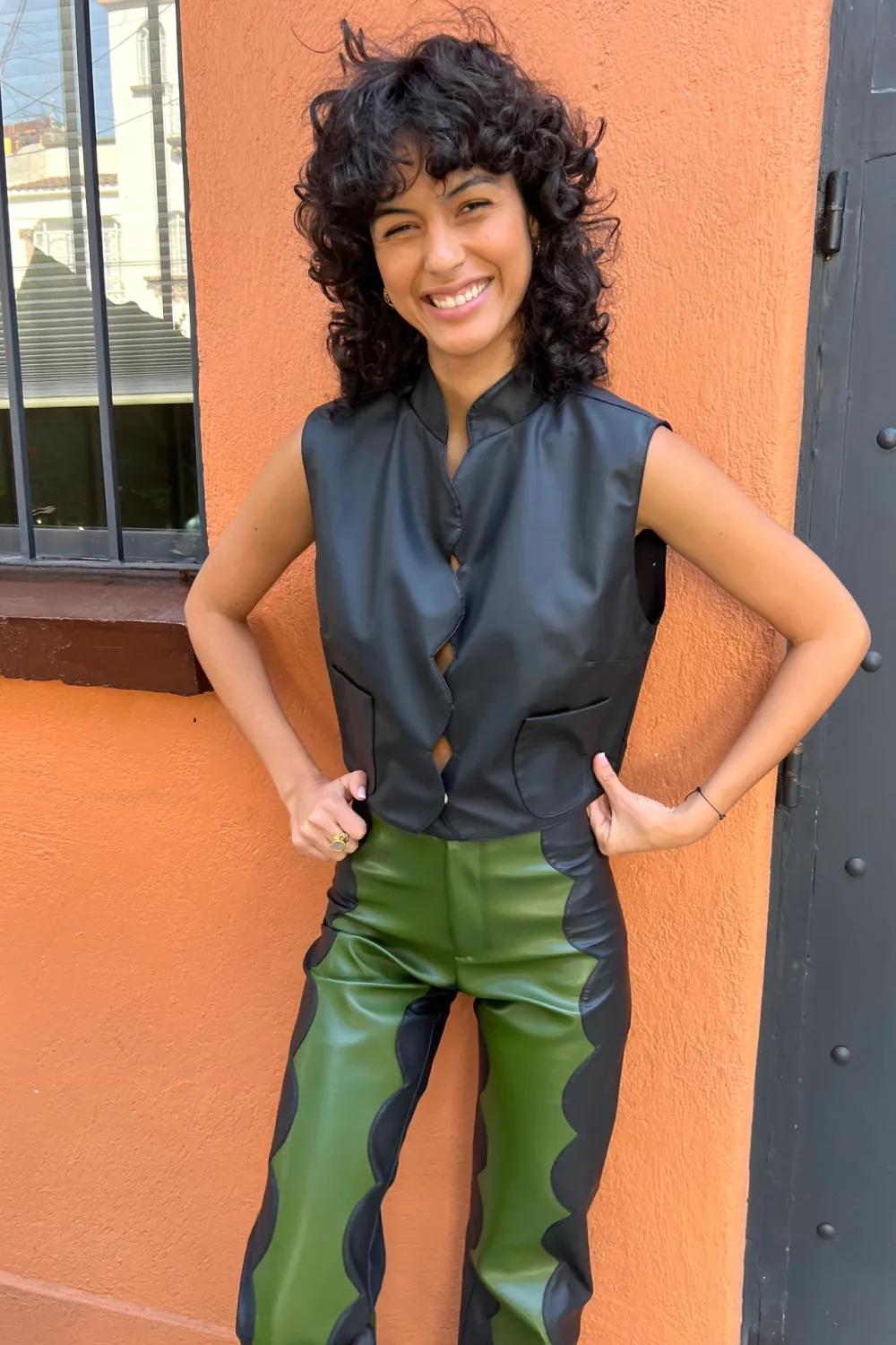 Lucia Cactus Leather Waistcoat