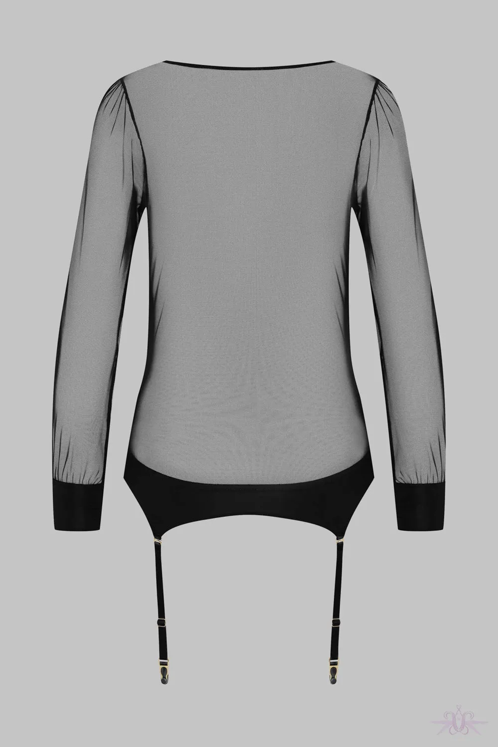 Maison Close Madame Reve Long Sleeved Bodysuit with Suspenders