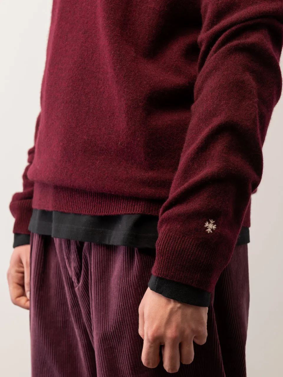 Men Crew Neck Sweater_Burgundy