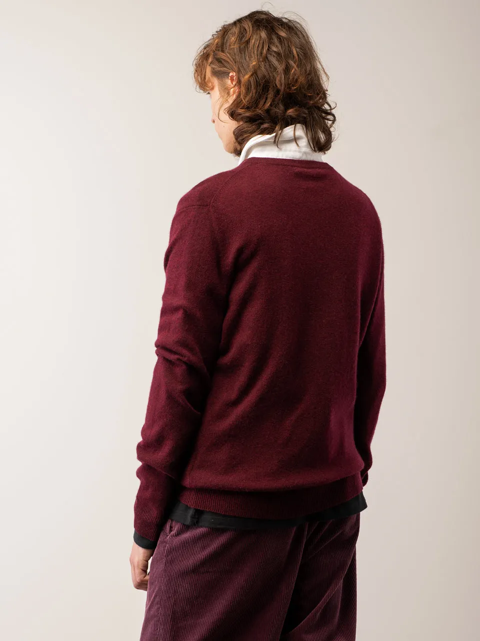 Men Crew Neck Sweater_Burgundy