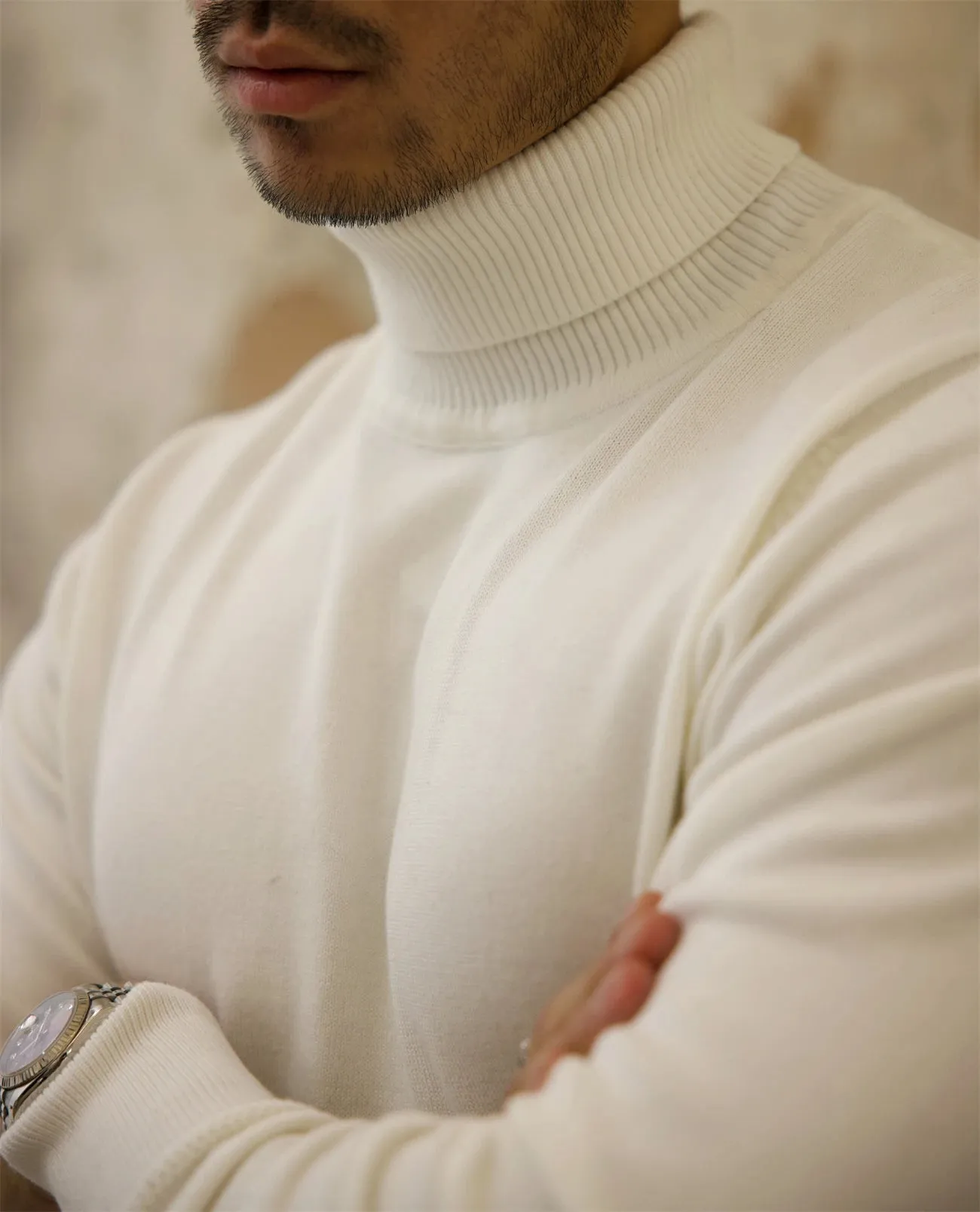 Men's Solid Turtleneck Sweater