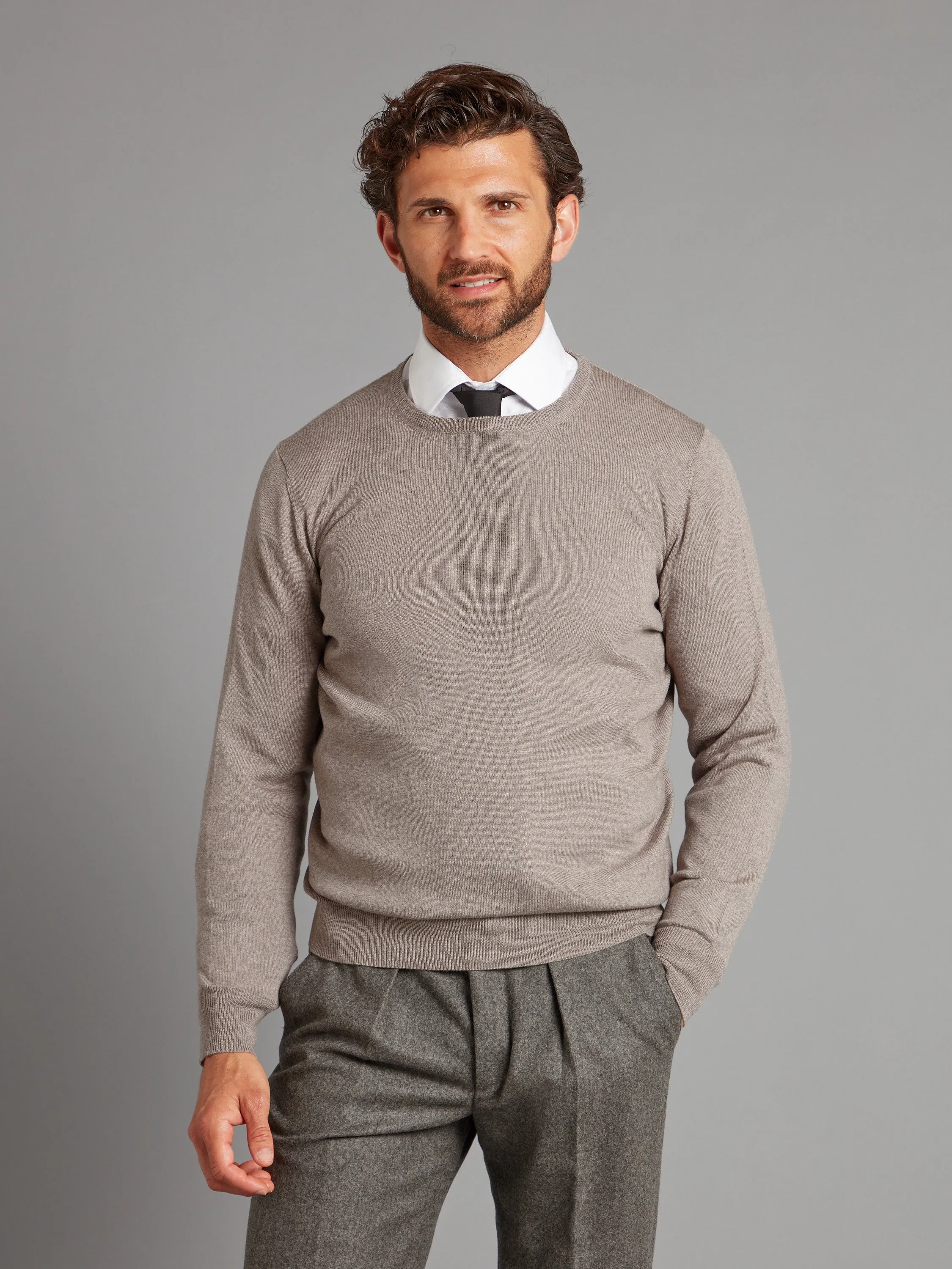 Merino Crew Neck Sweater - Fawn