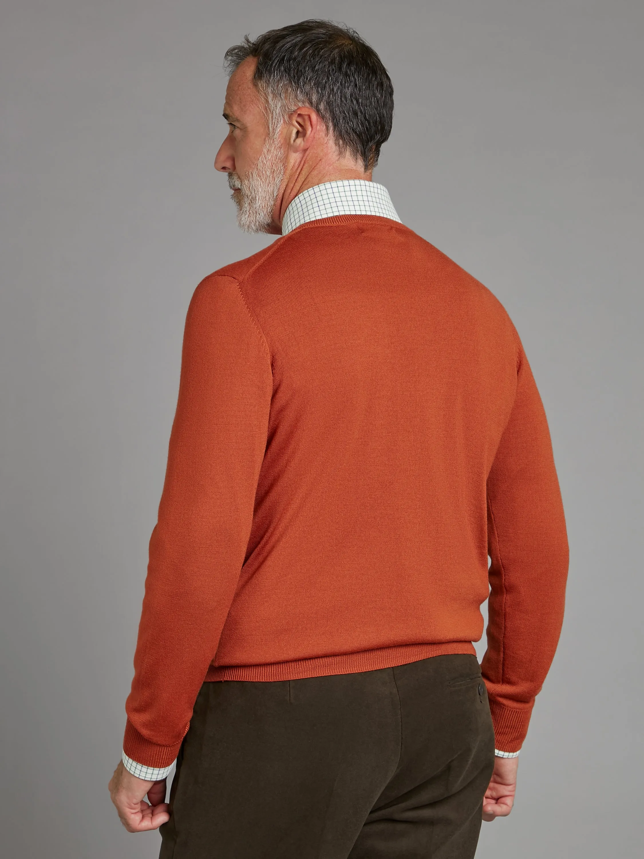 Merino Crew Neck Sweater - Rust