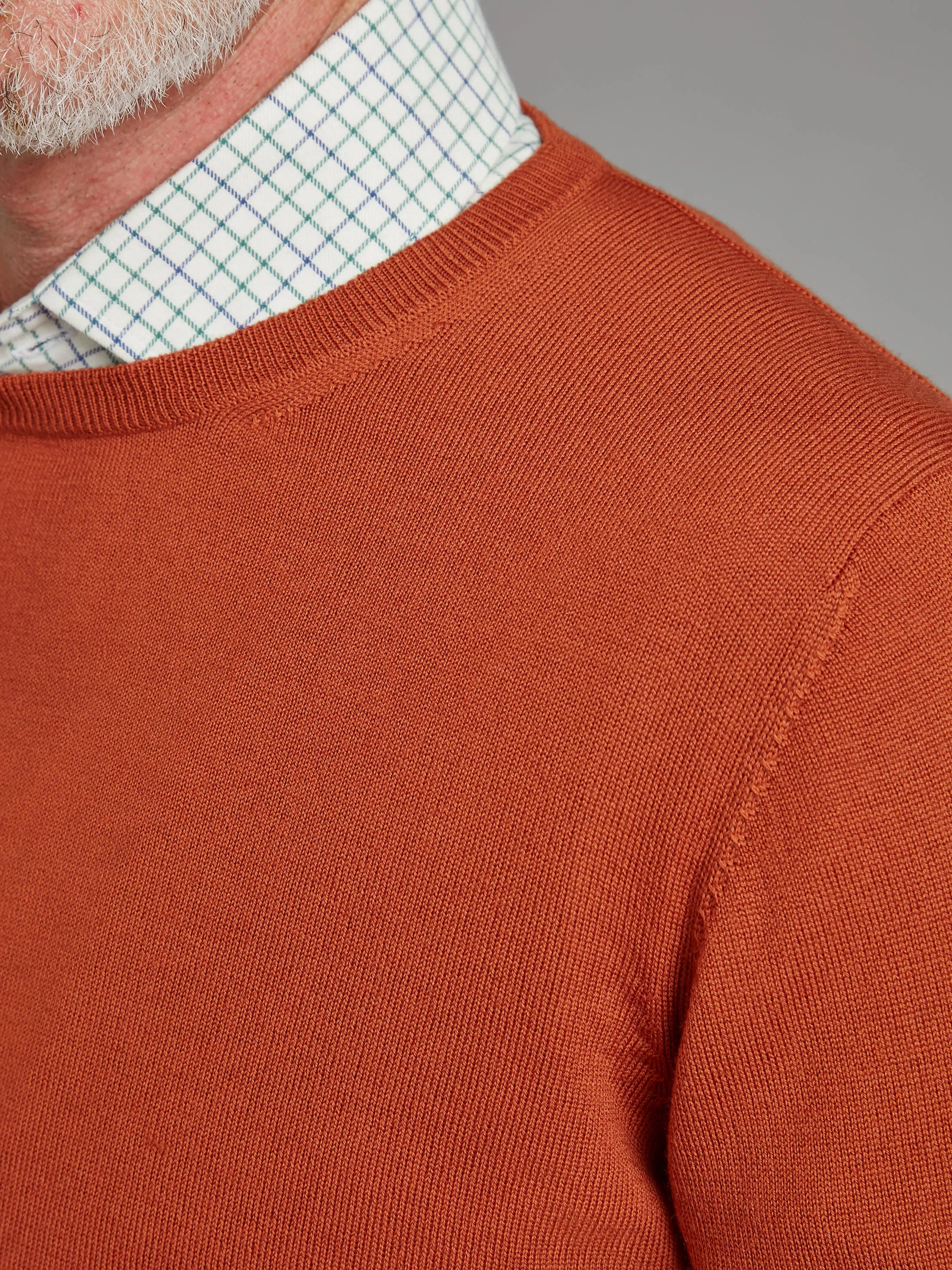 Merino Crew Neck Sweater - Rust