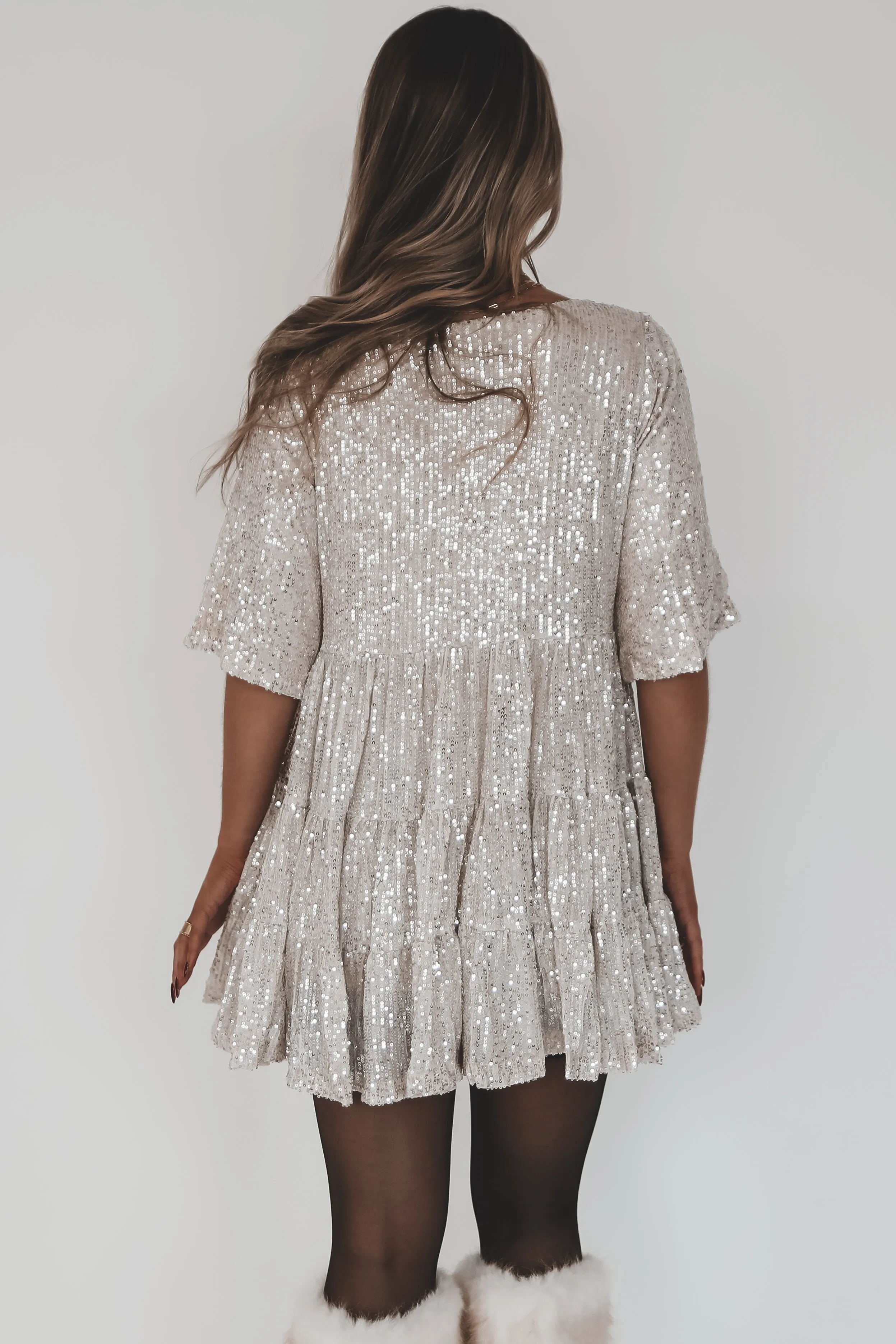 My Queen Sequin Baby Doll Dress VIRAL