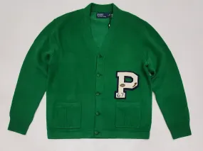 Nwt Polo Ralph Lauren Green 'P' 67 Cardigan