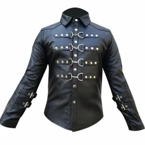 Original Leather Long Sleeves Buckled Shirt