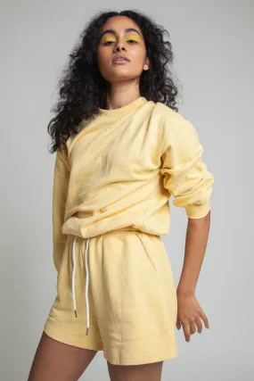 Oversized Organic Sweatshirt Top - Custard