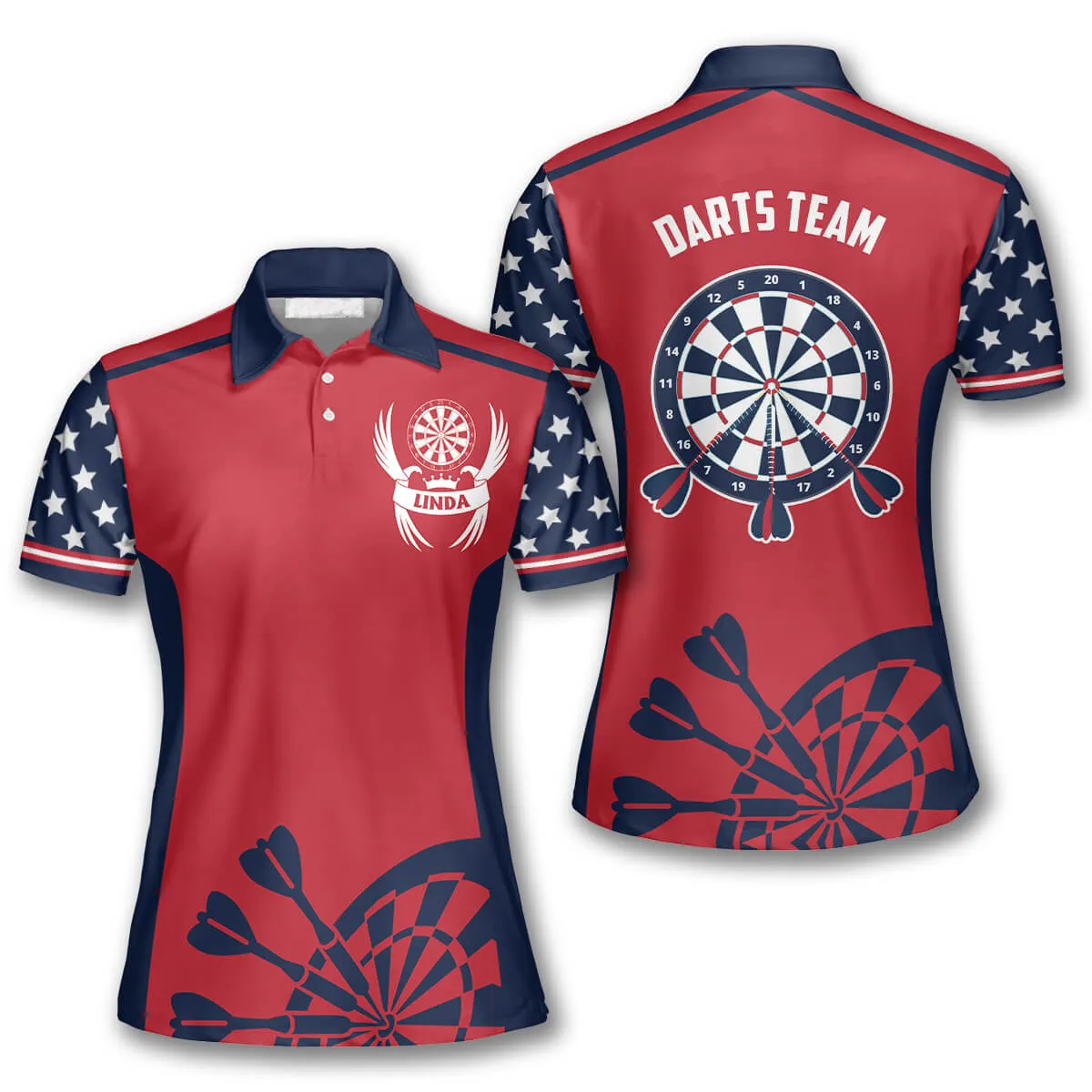 Patriotic Custom Darts Shirts for Women, Personalized 3D All Print Dart Women Shirt