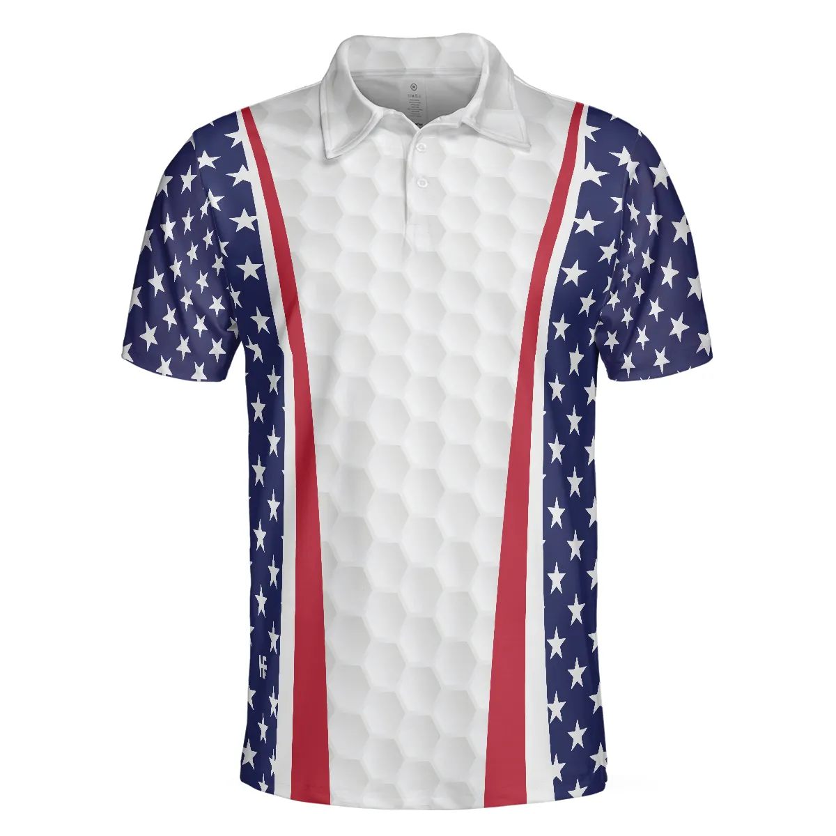 Patriotic Golf Texture Short Sleeve Skull USA Flag Golf Men Polo Shirt