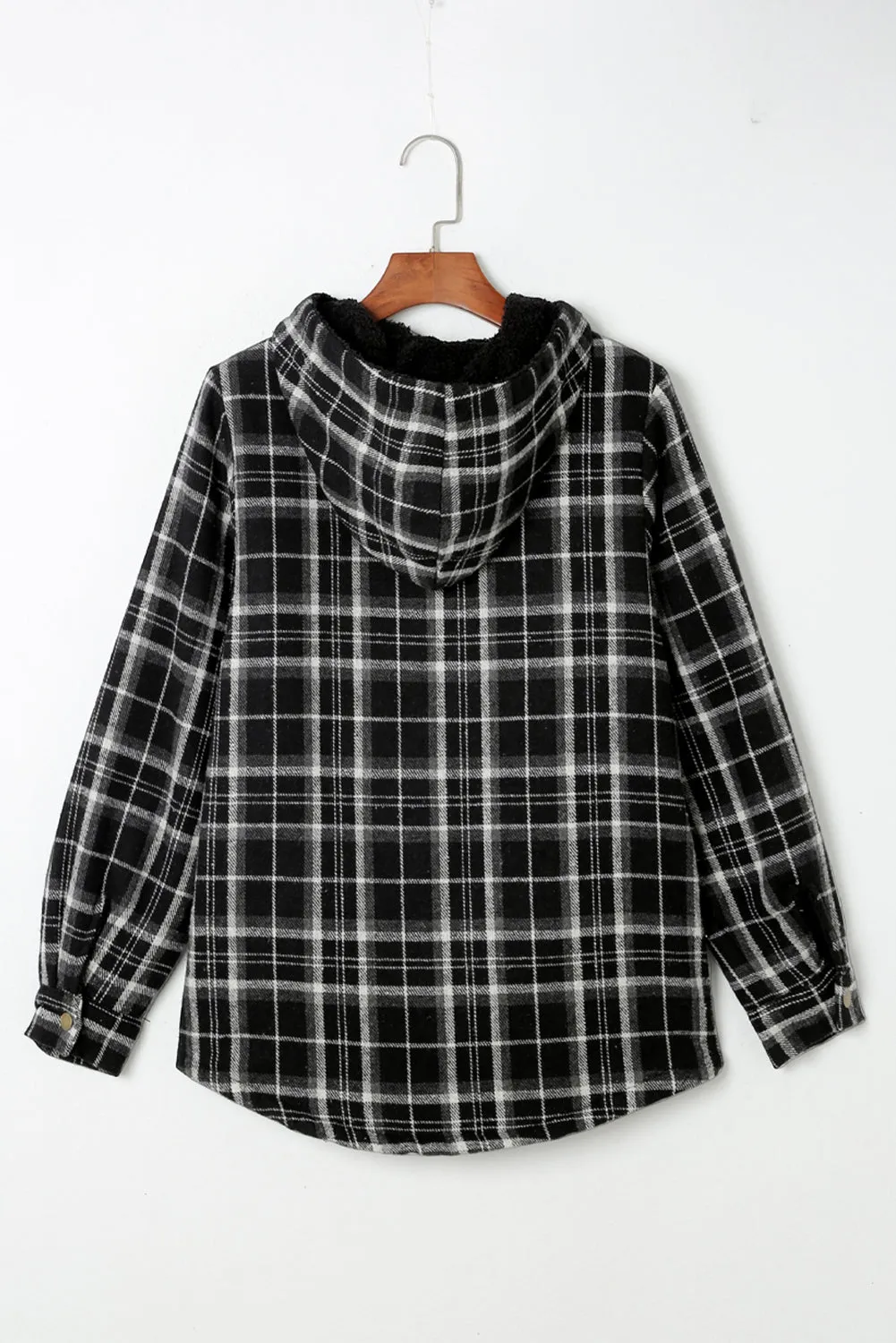 Plaid Sherpa Lined Hooded Shacket