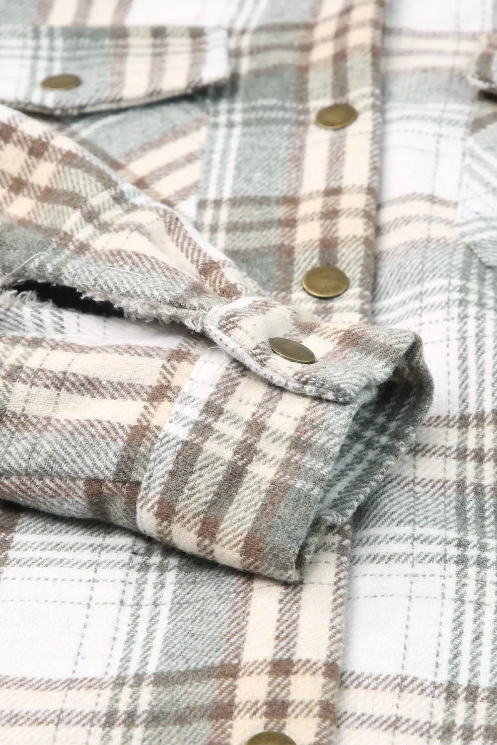 Plaid Sherpa Lined Hooded Shacket