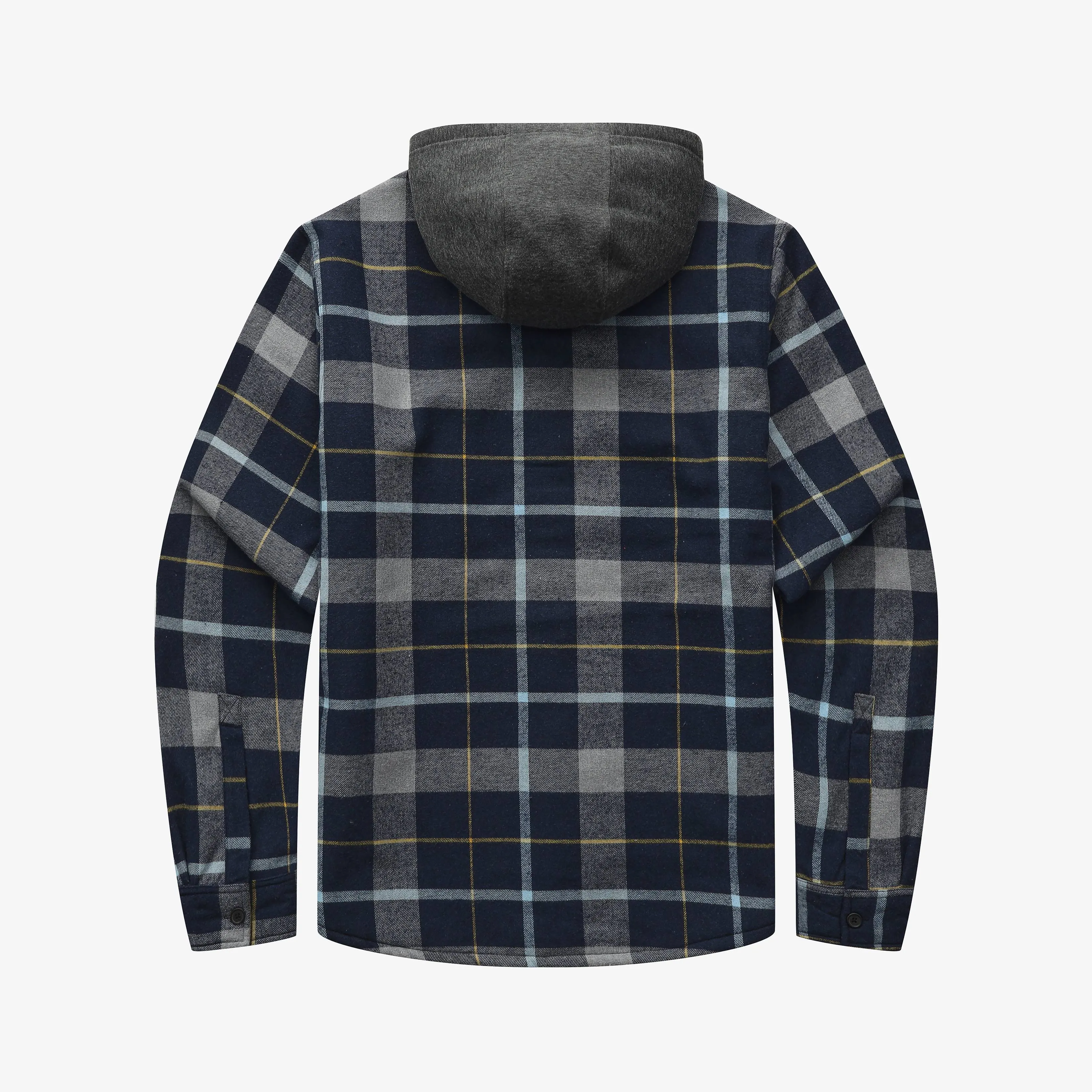 Sherpa Bonded Hooded Flannel Shirt Jacket