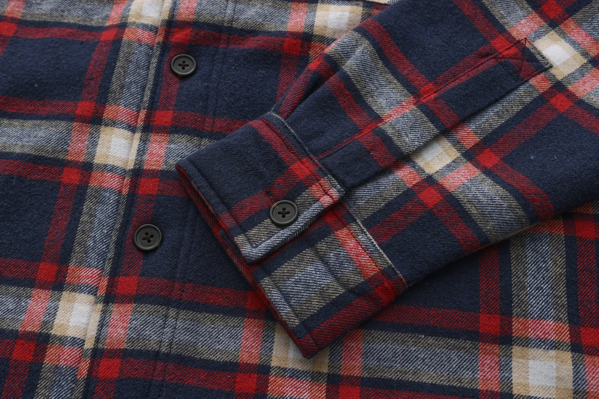 Sherpa Bonded Hooded Flannel Shirt Jacket