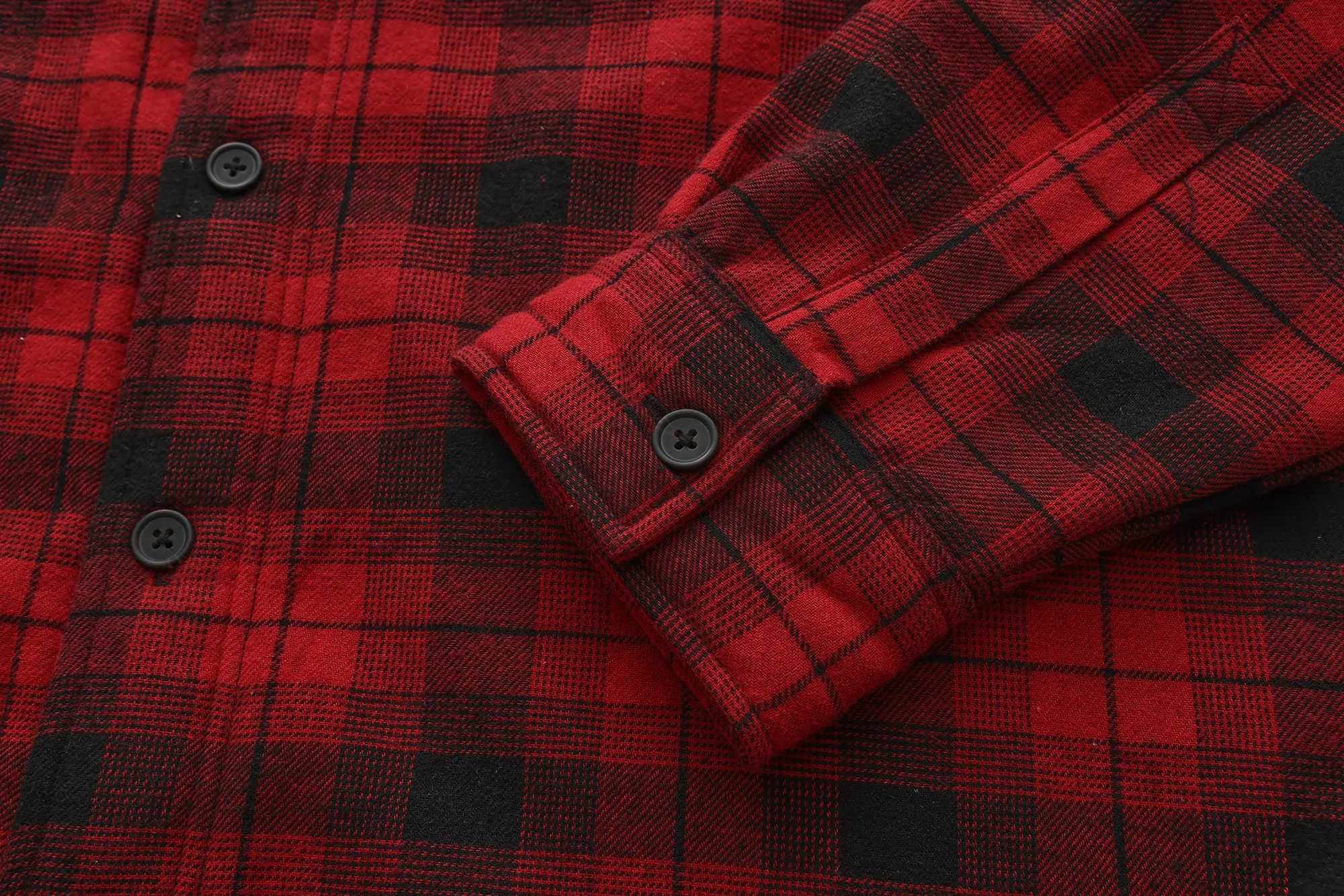 Sherpa Bonded Hooded Flannel Shirt Jacket