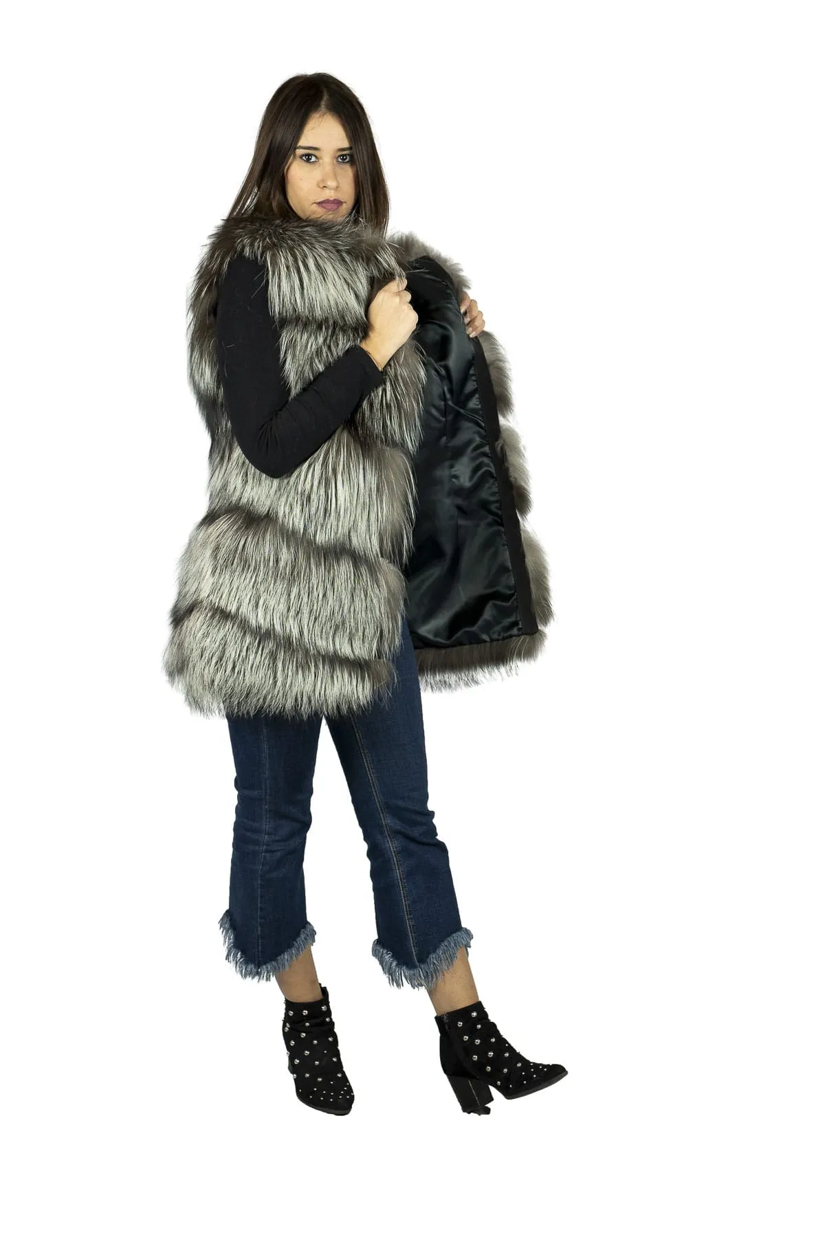 Silver Fox fur vest