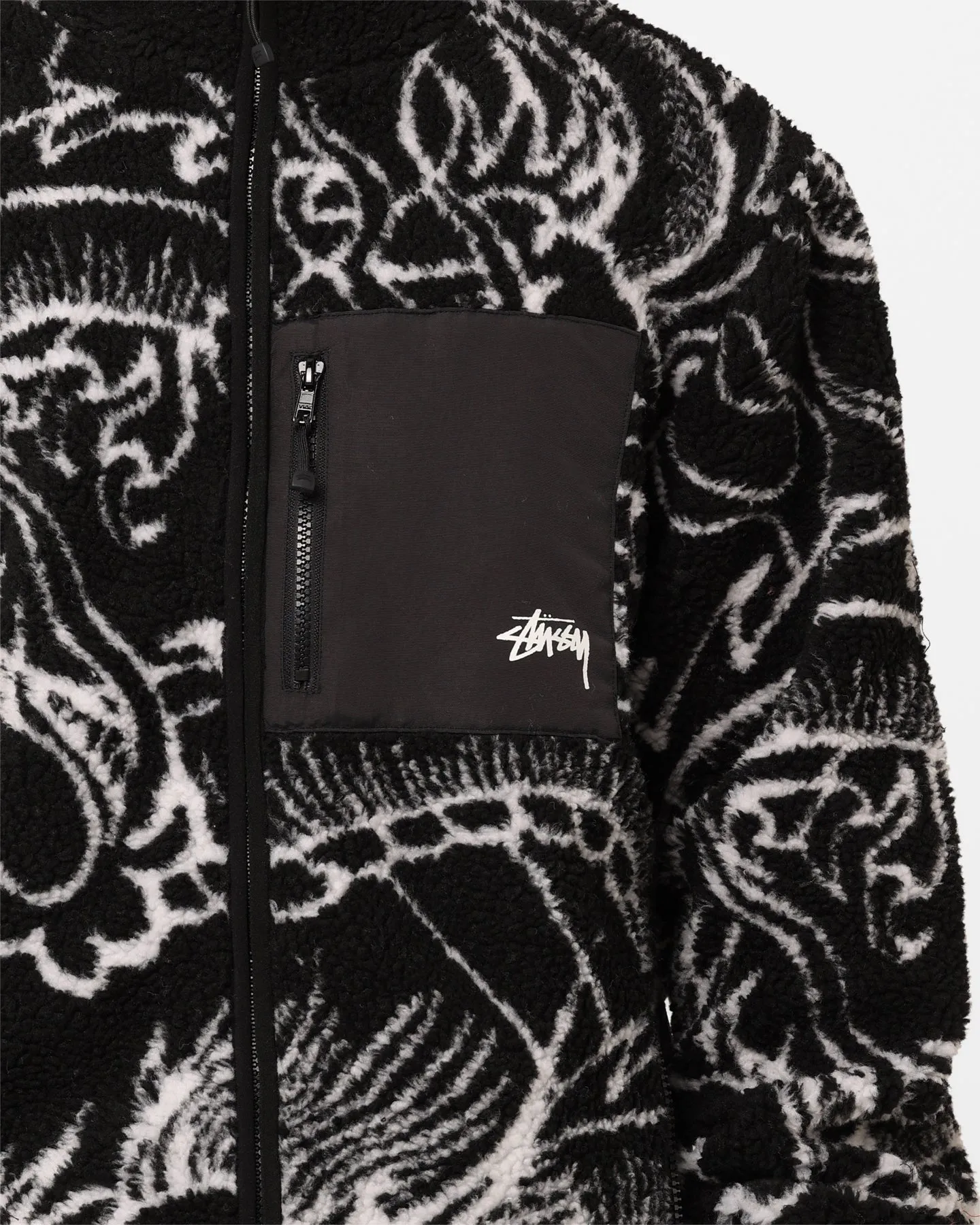 Stussy Dragon Sherpa Jacket Black