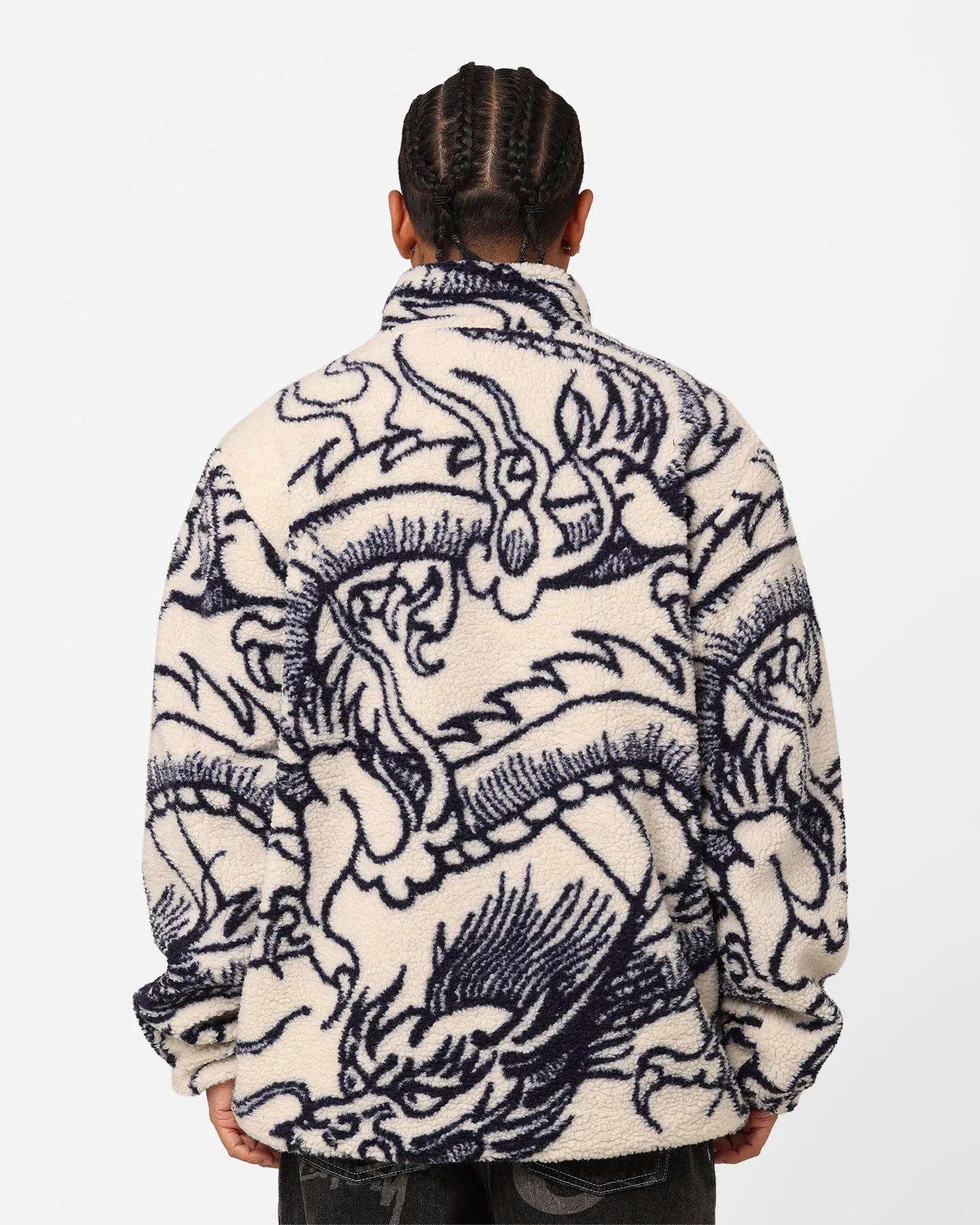 Stussy Dragon Sherpa Jacket Natural