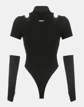 Suchcute Hollow Black Bodysuit