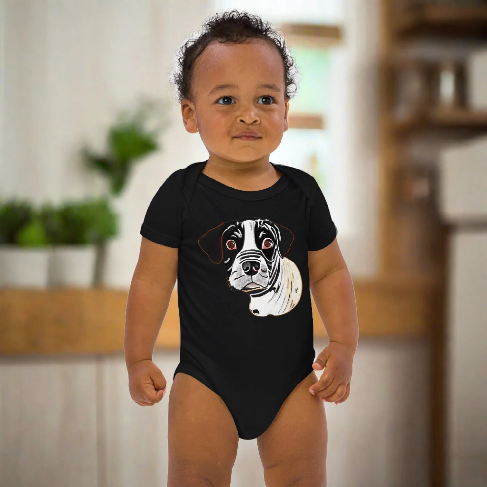 Sweet Dog Print Organic Cotton Baby Bodysuit - Ideal Gender-Neutral Baby Shower Gift