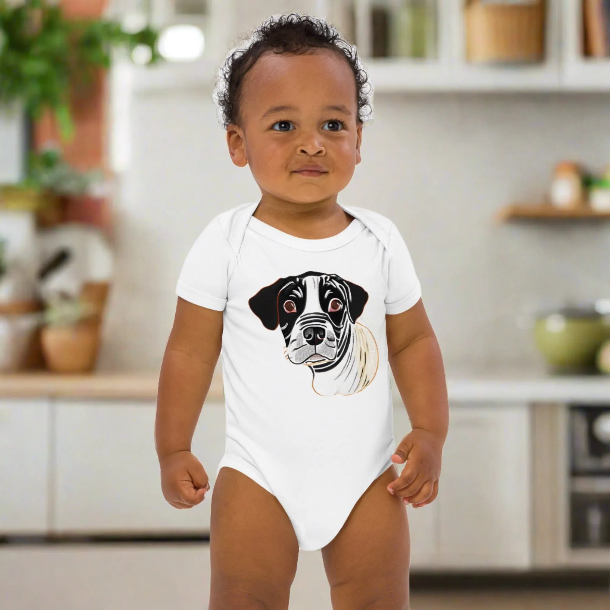 Sweet Dog Print Organic Cotton Baby Bodysuit - Ideal Gender-Neutral Baby Shower Gift