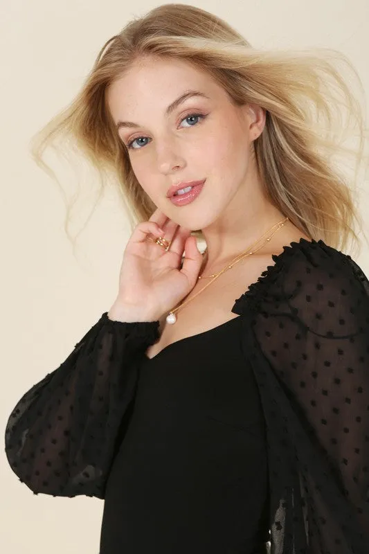 TEEK - LS Sheer Sleeve Bodysuit