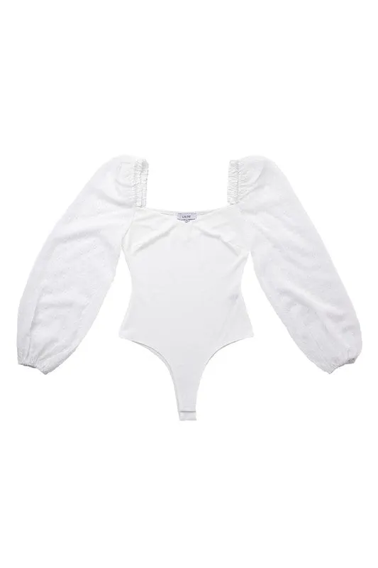 TEEK - LS Sheer Sleeve Bodysuit