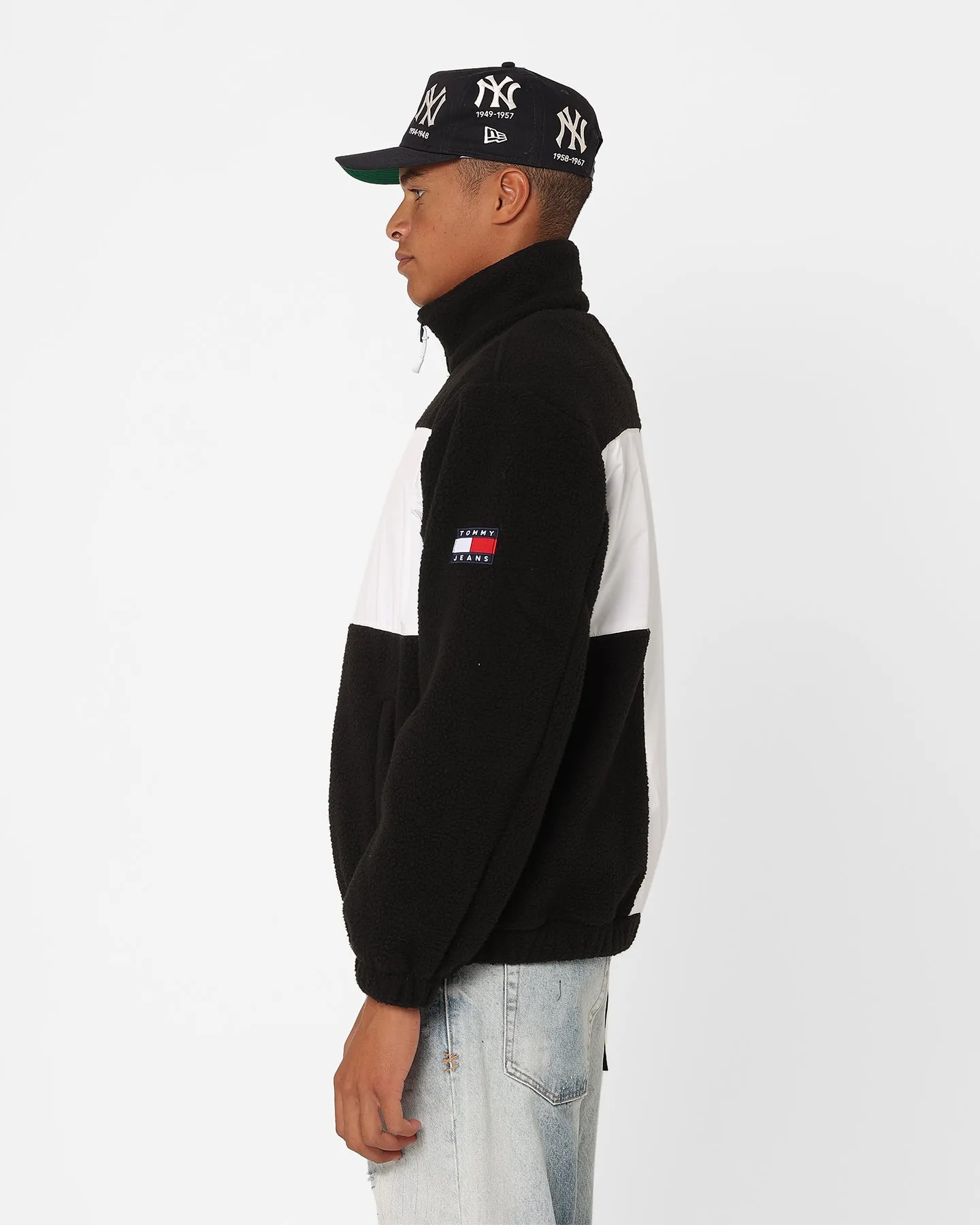 Tommy Jeans Relaxed Fabric Mix Fleece Jacket Black/Multi