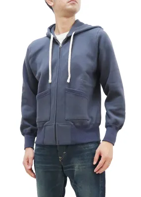 TOYS McCOY Plain Zip-Up Hoodie Men's Vintage Inspired Solid Zip Hooded Sweatshirt TMC2468 141 Faded-Bluish-Gray