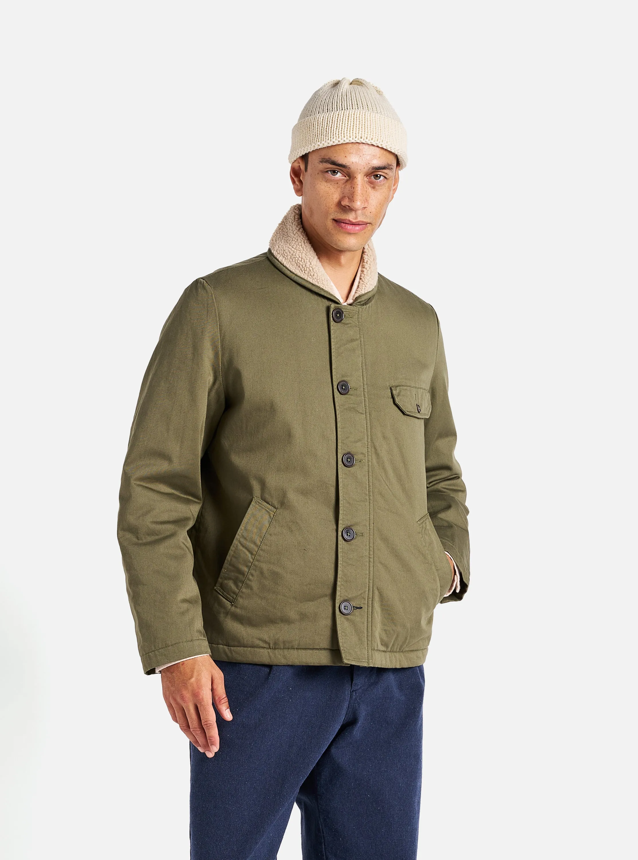 Universal Works N1 Jacket in Light Olive Twill