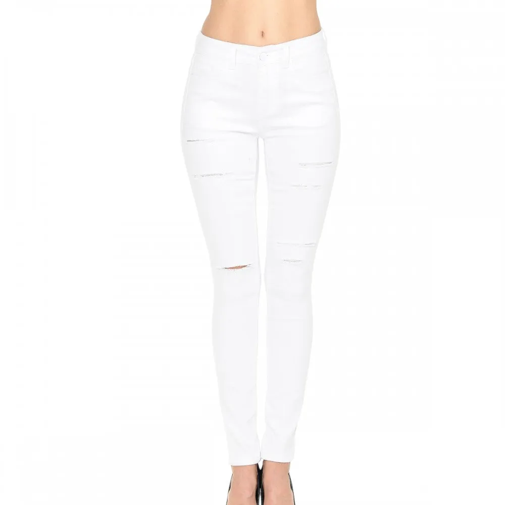 Wax Women's High-Rise Slash Destructed Skinny Jeans