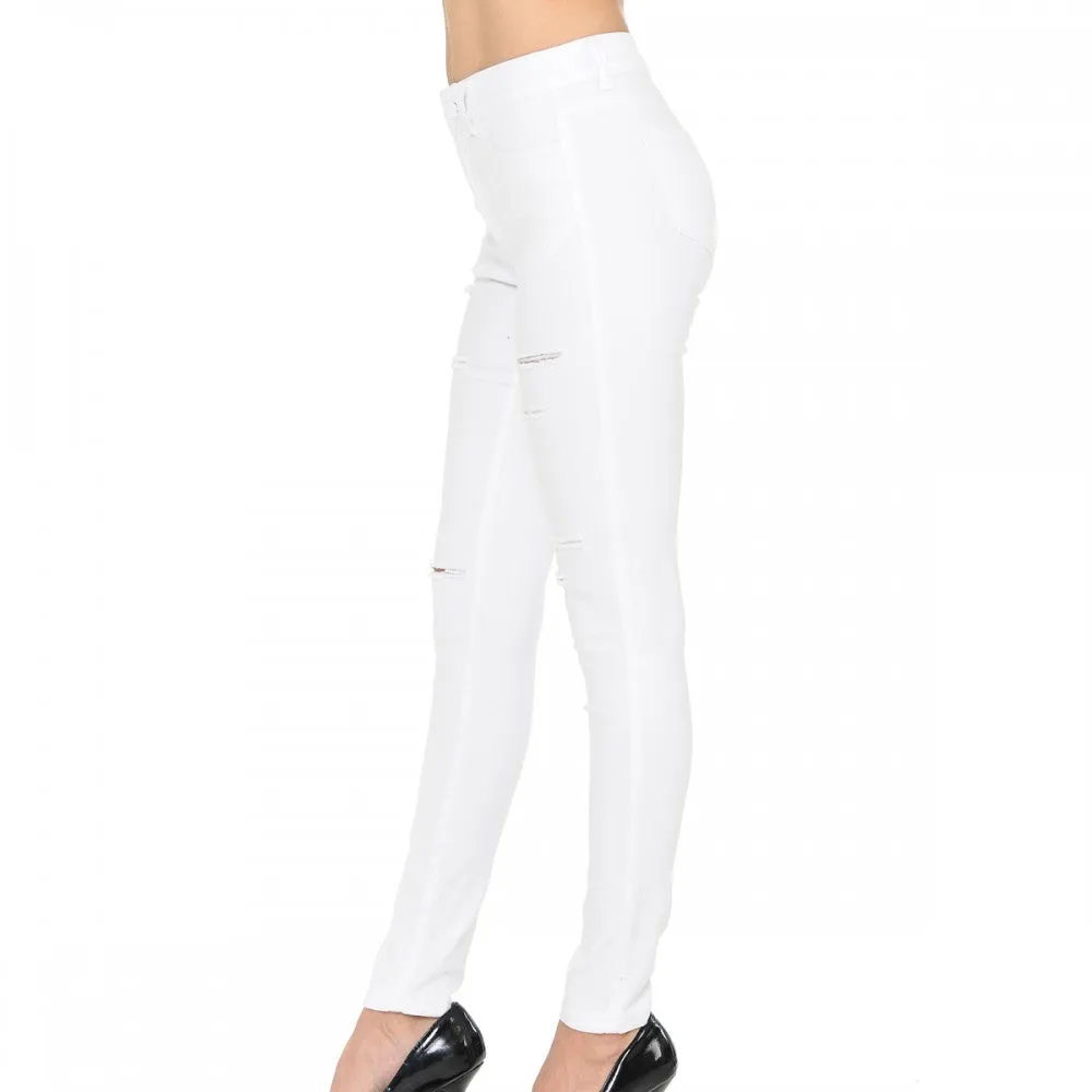 Wax Women's High-Rise Slash Destructed Skinny Jeans