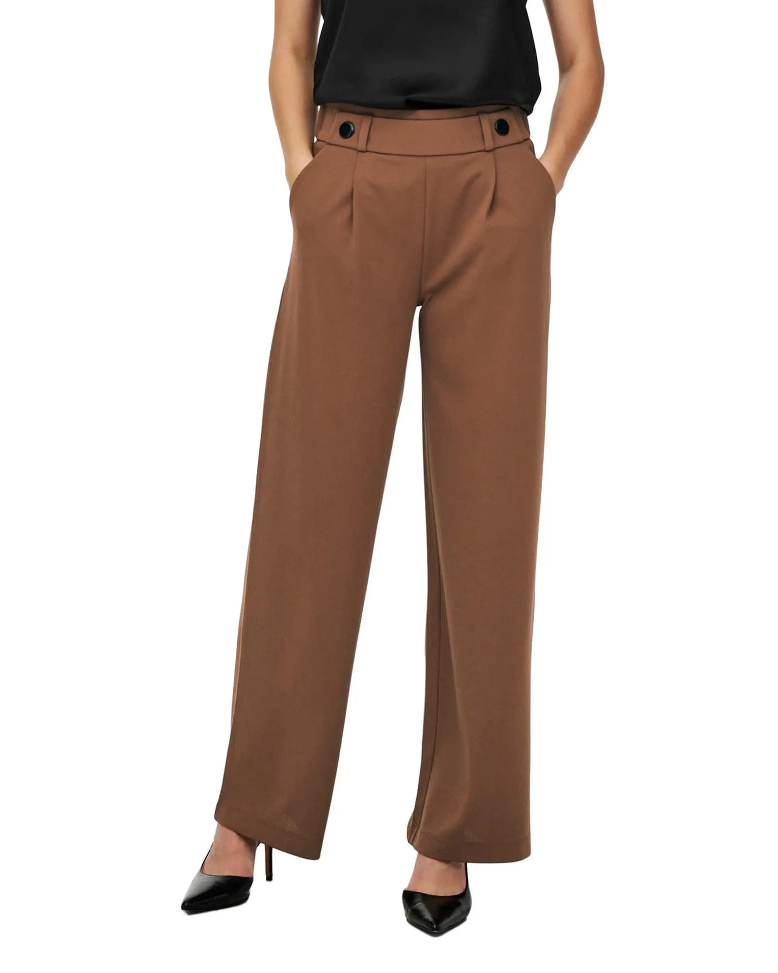 Wide Leg Culottes - Plain Pattern Soft Comfortable and Breathable