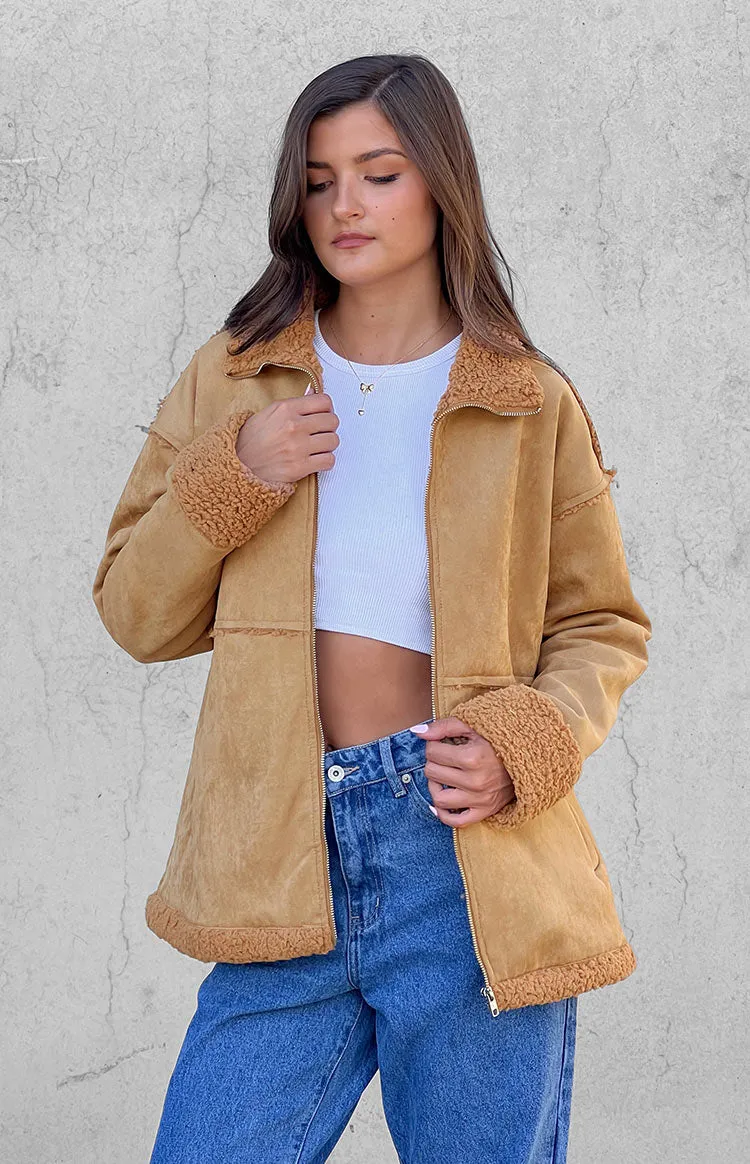 Willow Brown Suede Fur Jacket