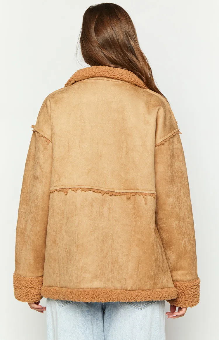 Willow Brown Suede Fur Jacket