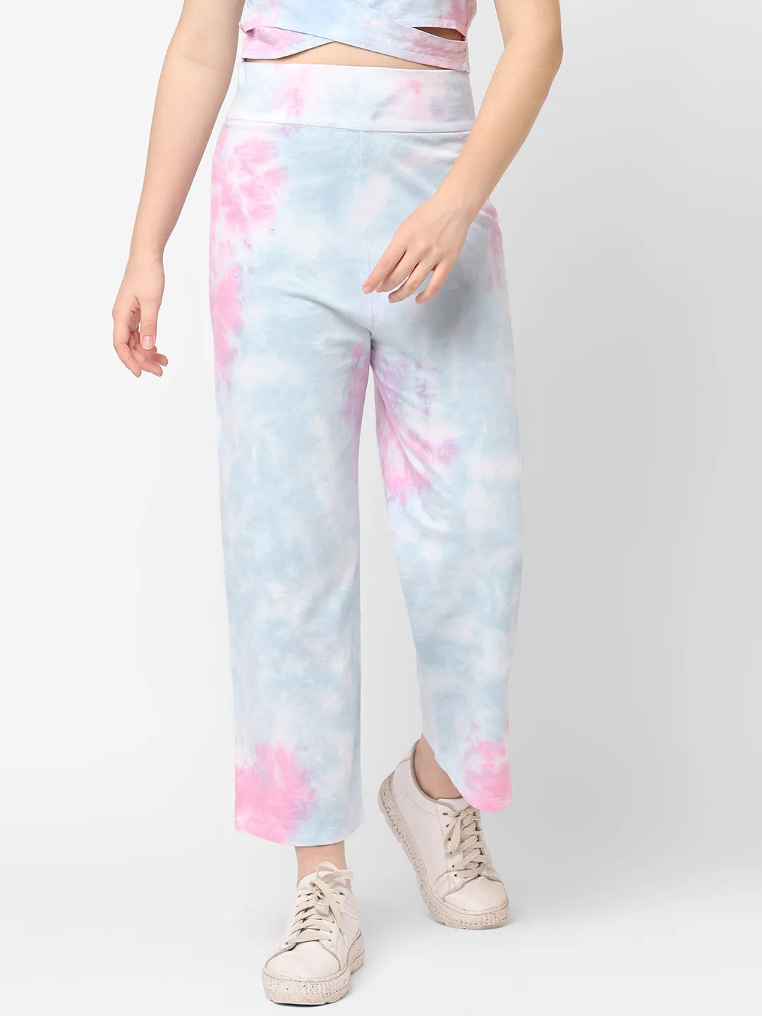 Women Tie & Dye High-Rise Slim Fit Culottes