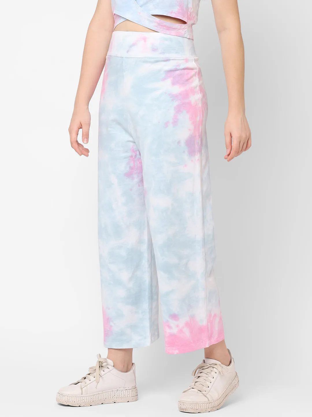 Women Tie & Dye High-Rise Slim Fit Culottes