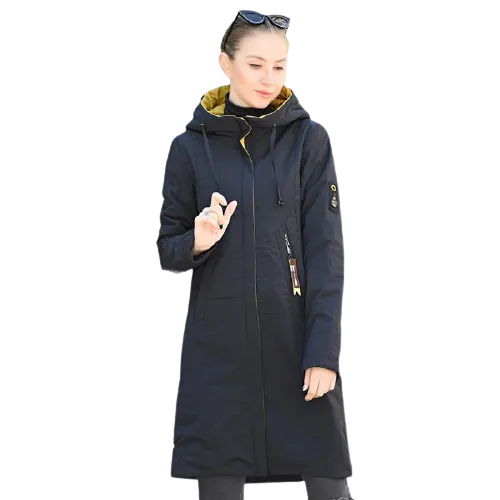 Women Warm Thin Cotton Long Outwear Hooded Parka Jacket