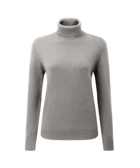 Women's Merino Roll Neck - Silver Grey